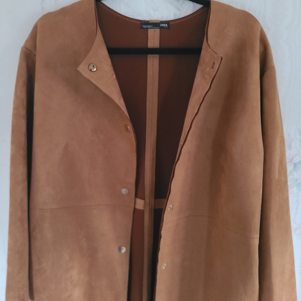 Zara Faux Suede And Faux Fur Jacket - Picture 5 of 5